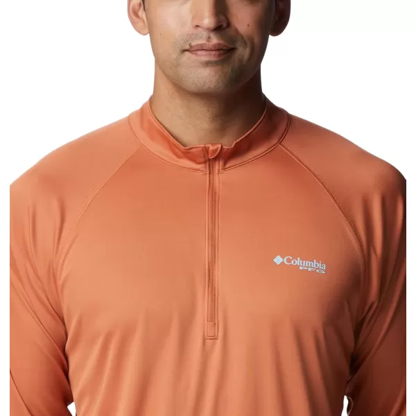 Columbia Mens Terminal Tackle 14 ZipIsland OrangeSpring Blue Logo