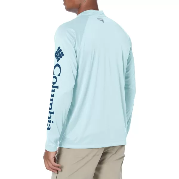 Columbia Mens Terminal Tackle 14 ZipSpring Blue HeatherCarbon Logo