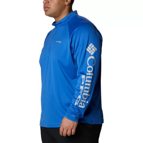 Columbia Mens Terminal Tackle 14 ZipVivid BlueCool Grey Logo