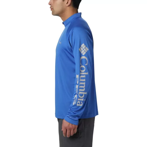 Columbia Mens Terminal Tackle 14 ZipVivid BlueCool Grey Logo