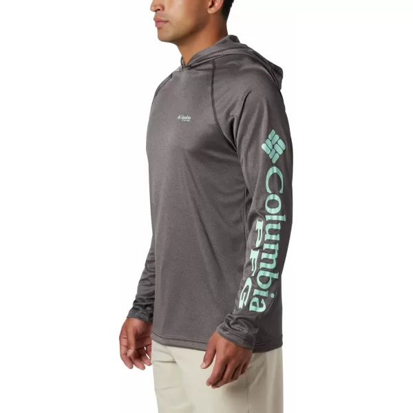 Columbia Mens Terminal Tackle Heather HoodieBlack Heather  Gulf Stream Logo