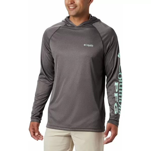 Columbia Mens Terminal Tackle Heather HoodieBlack Heather  Gulf Stream Logo