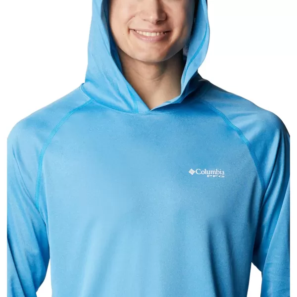 Columbia Mens Terminal Tackle Heather HoodieCompass Blue HeatherWhite Logo