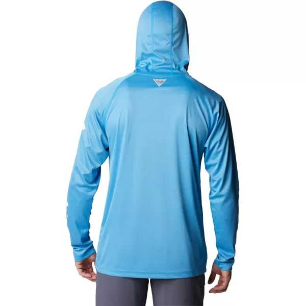 Columbia Mens Terminal Tackle Heather HoodieCompass Blue HeatherWhite Logo