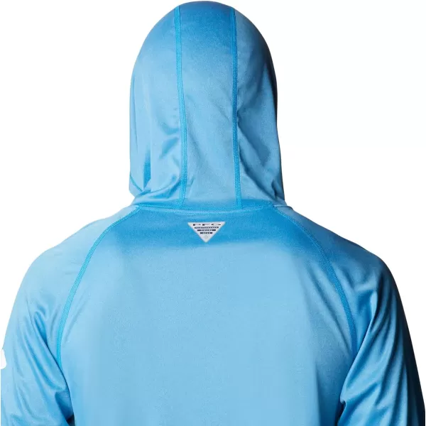 Columbia Mens Terminal Tackle Heather HoodieCompass Blue HeatherWhite Logo