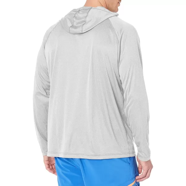 Columbia Mens Terminal Tackle Heather HoodieCool Grey HeatherVivid Blue Logo