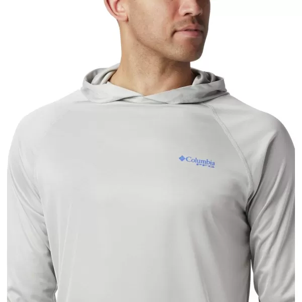 Columbia Mens Terminal Tackle Heather HoodieCool Grey HeatherVivid Blue Logo