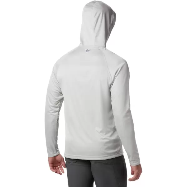 Columbia Mens Terminal Tackle Heather HoodieCool Grey HeatherVivid Blue Logo