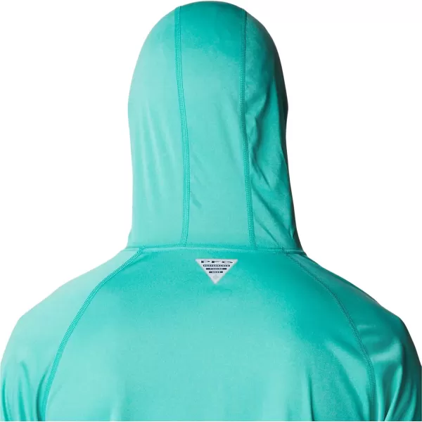 Columbia Mens Terminal Tackle Heather HoodieElectric Turquoise HeatherCool Grey Logo