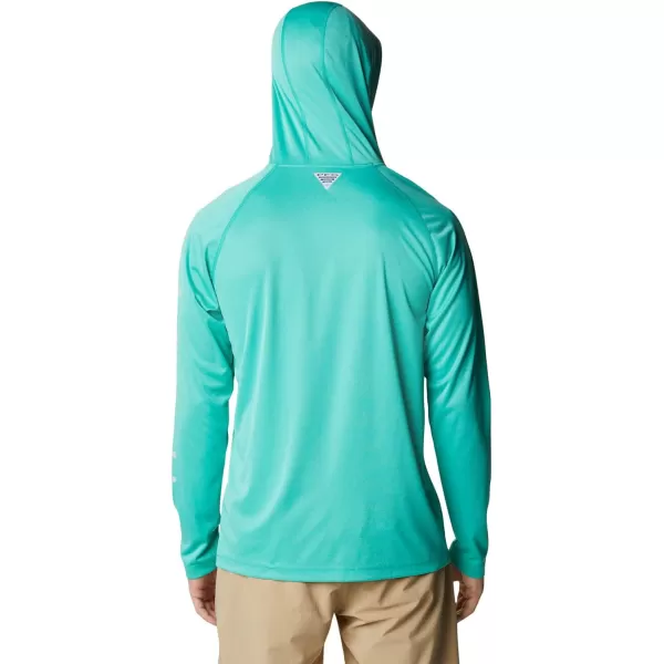 Columbia Mens Terminal Tackle Heather HoodieElectric Turquoise HeatherCool Grey Logo