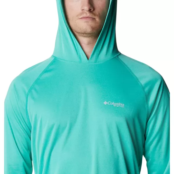 Columbia Mens Terminal Tackle Heather HoodieElectric Turquoise HeatherCool Grey Logo