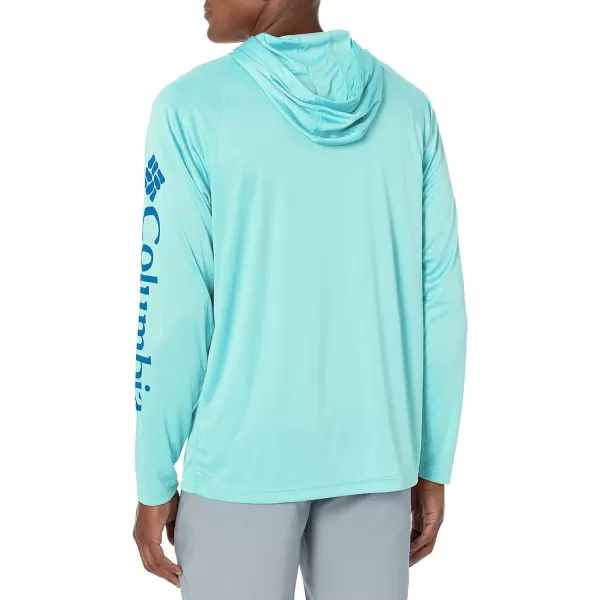 Columbia Mens Terminal Tackle Heather HoodieGulf Stream HeatherVivid Blue Logo