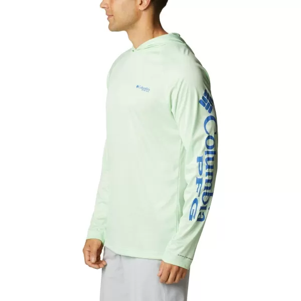 Columbia Mens Terminal Tackle Heather HoodieKey West HeatherVivid Blue Logo