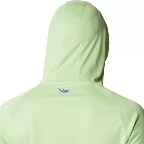 Columbia Mens Terminal Tackle Heather HoodieLime Glow HeatherWhite Logo
