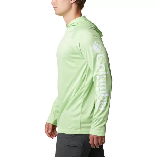 Columbia Mens Terminal Tackle Heather HoodieLime Glow HeatherWhite Logo