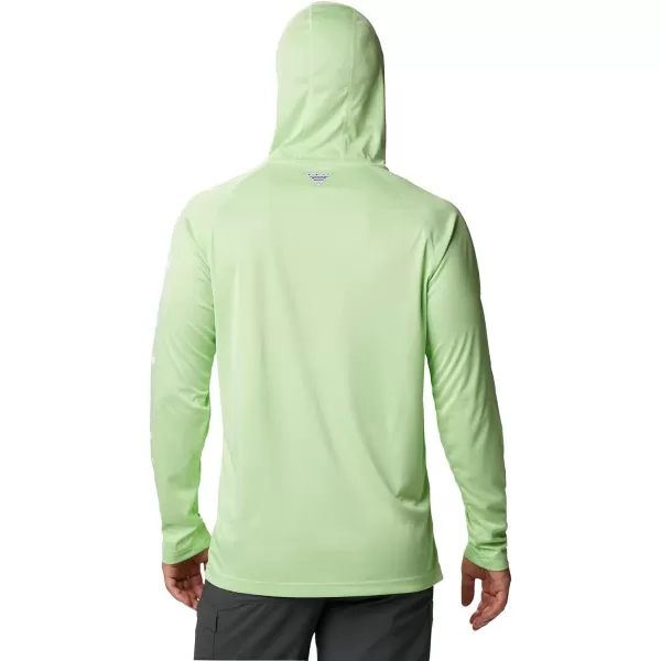 Columbia Mens Terminal Tackle Heather HoodieLime Glow HeatherWhite Logo