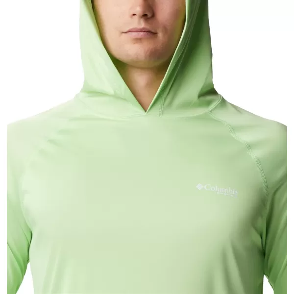 Columbia Mens Terminal Tackle Heather HoodieLime Glow HeatherWhite Logo