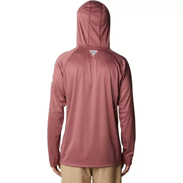 Columbia Mens Terminal Tackle Heather HoodieRed Jasper HeatherWhite Logo