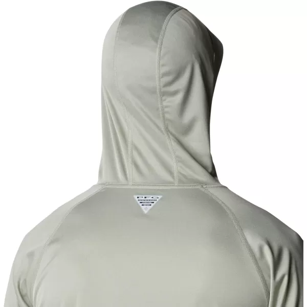 Columbia Mens Terminal Tackle Heather HoodieSafari HeatherCool Green Logo