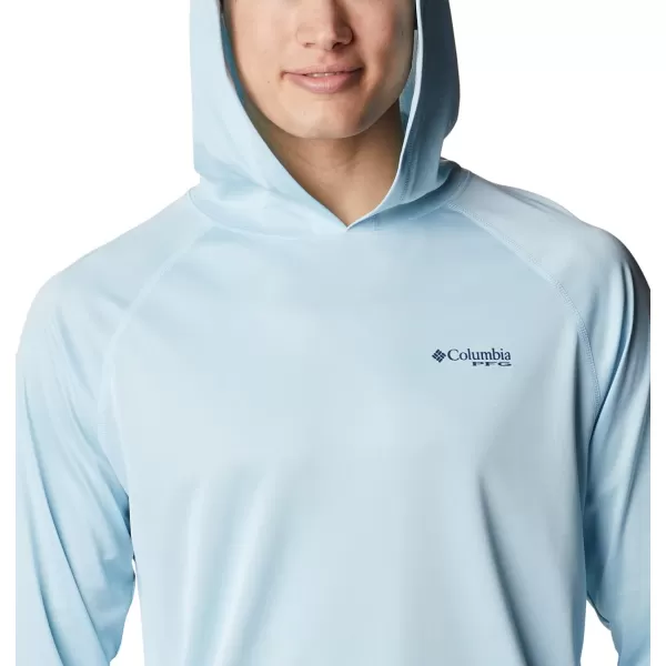 Columbia Mens Terminal Tackle Heather HoodieSpring Blue HeatherCarbon Logo