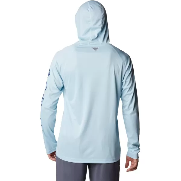 Columbia Mens Terminal Tackle Heather HoodieSpring Blue HeatherCarbon Logo