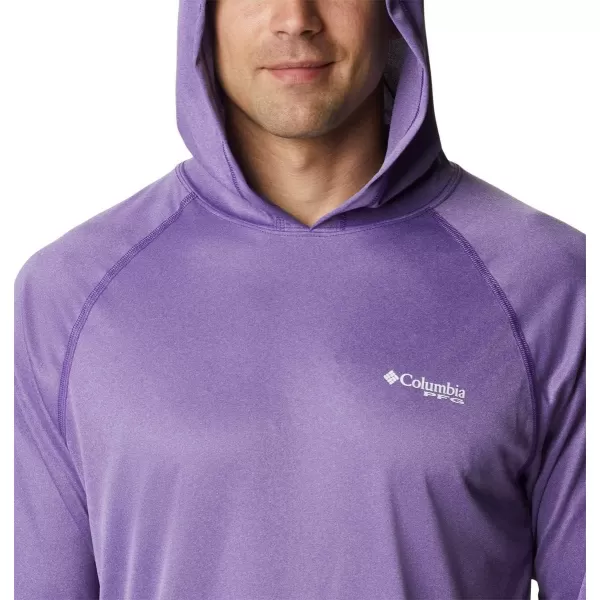 Columbia Mens Terminal Tackle Heather HoodieVivid Purple Heather White Logo