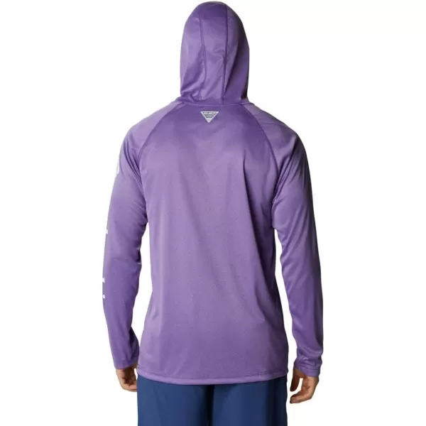 Columbia Mens Terminal Tackle Heather HoodieVivid Purple Heather White Logo