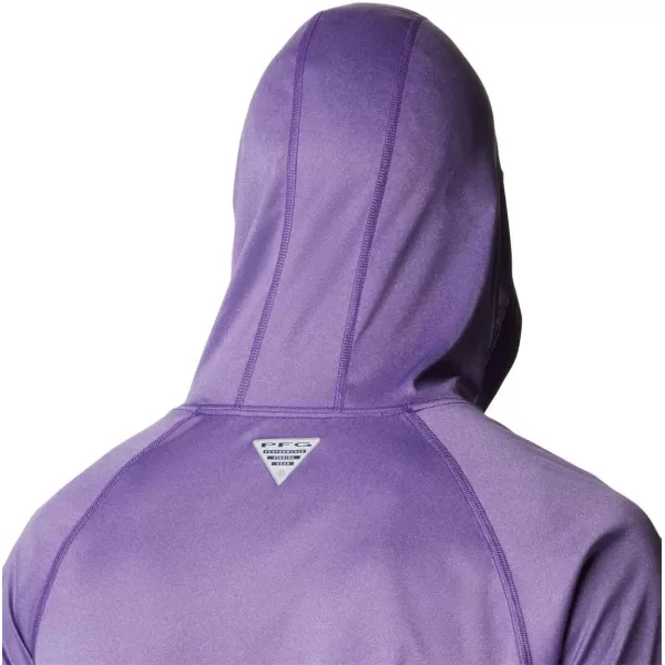 Columbia Mens Terminal Tackle Heather HoodieVivid Purple Heather White Logo