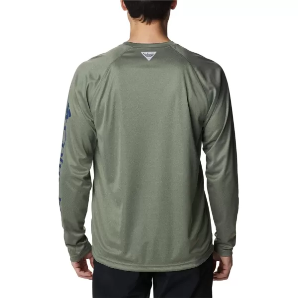 Columbia Mens Terminal Tackle Heather Long Sleeve ShirtCypress HeatherCarbon Logo