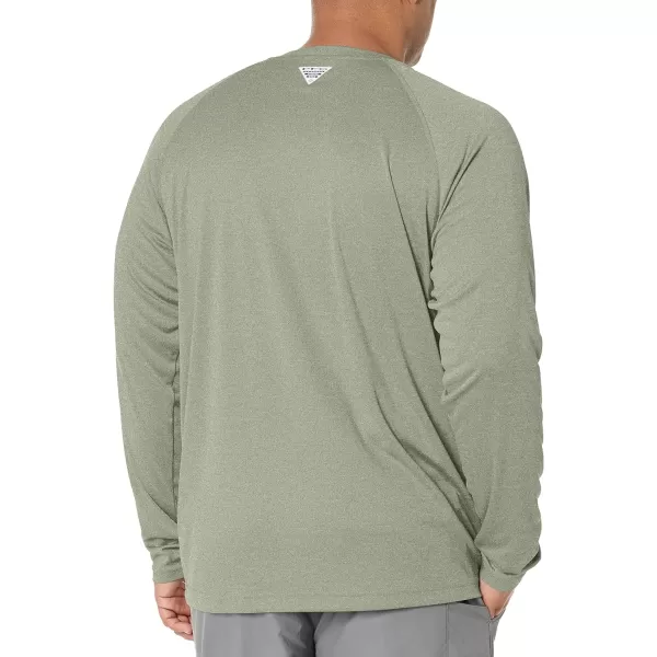 Columbia Mens Terminal Tackle Heather Long Sleeve ShirtCypress HeatherCool Green Logo