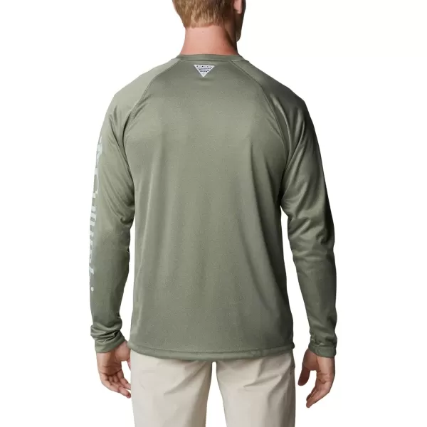 Columbia Mens Terminal Tackle Heather Long Sleeve ShirtCypress HeatherCool Green Logo