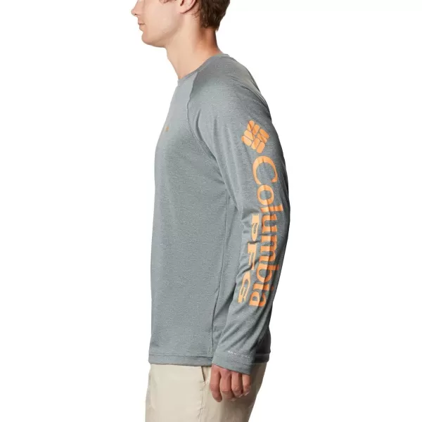 Columbia Mens Terminal Tackle Heather Long Sleeve ShirtPond HeatherKoi Logo