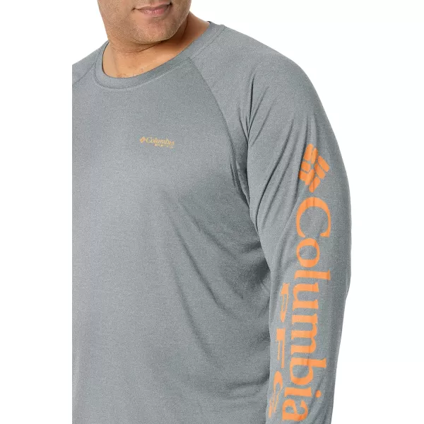 Columbia Mens Terminal Tackle Heather Long Sleeve ShirtPond HeatherKoi Logo