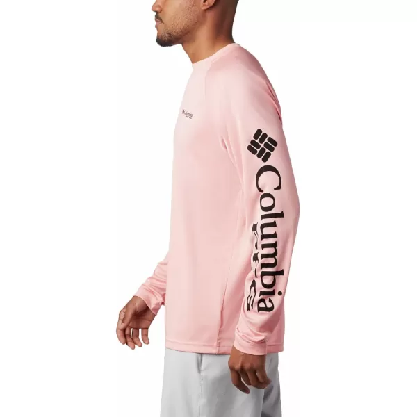 Columbia Mens Terminal Tackle Heather Long Sleeve ShirtSorbet HeatherBlack Logo