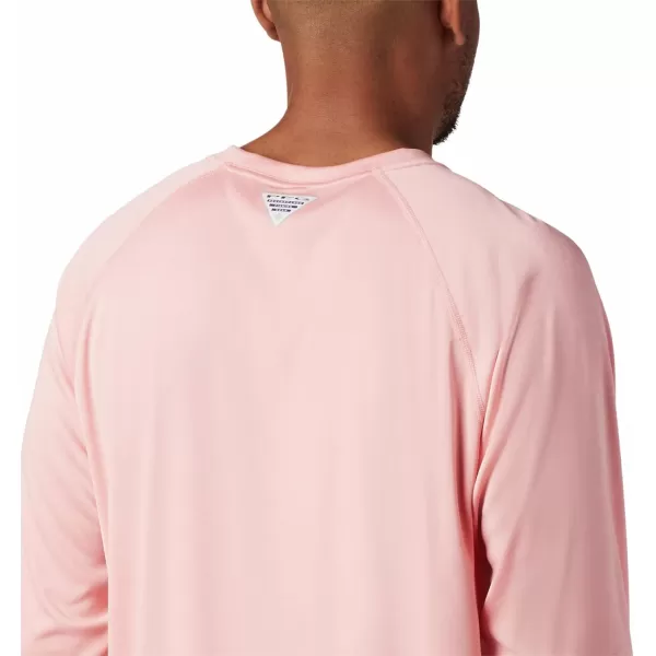 Columbia Mens Terminal Tackle Heather Long Sleeve ShirtSorbet HeatherBlack Logo