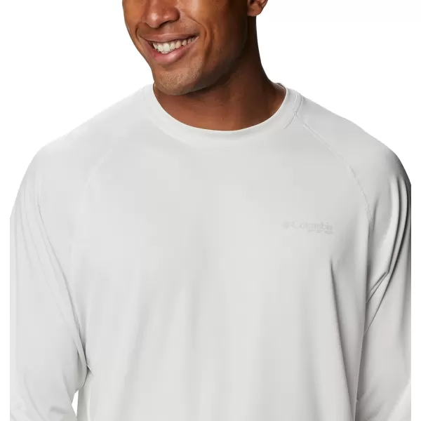 Columbia Mens Terminal Tackle Heather Long Sleeve ShirtWhite HeatherCool Grey Logo