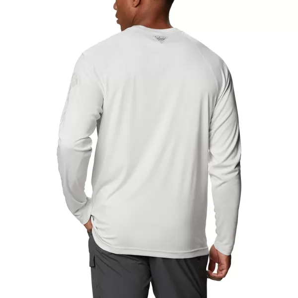 Columbia Mens Terminal Tackle Heather Long Sleeve ShirtWhite HeatherCool Grey Logo