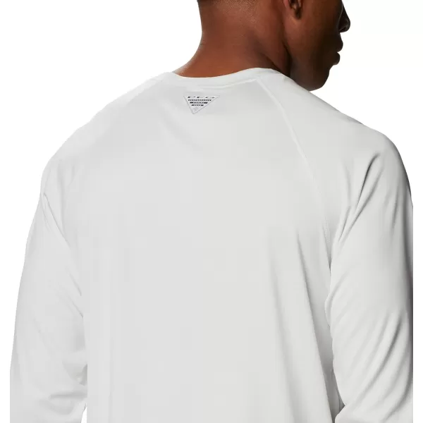 Columbia Mens Terminal Tackle Heather Long Sleeve ShirtWhite HeatherCool Grey Logo