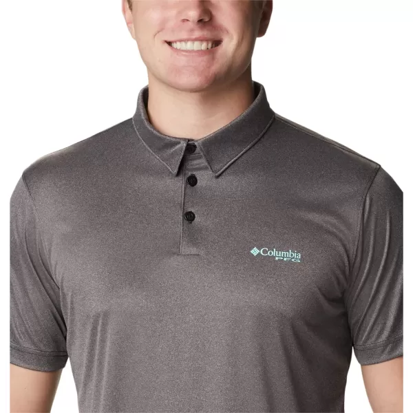 Columbia Mens Terminal Tackle Heather PoloBlack HeatherGulf Stream Logo