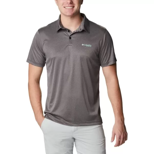 Columbia Mens Terminal Tackle Heather PoloBlack HeatherGulf Stream Logo