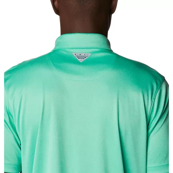 Columbia Mens Terminal Tackle Heather PoloLight Jade HeatherMetal Logo