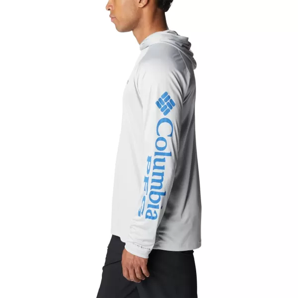 Columbia Mens Terminal Tackle HoodieCool GreyVivid Blue Logo