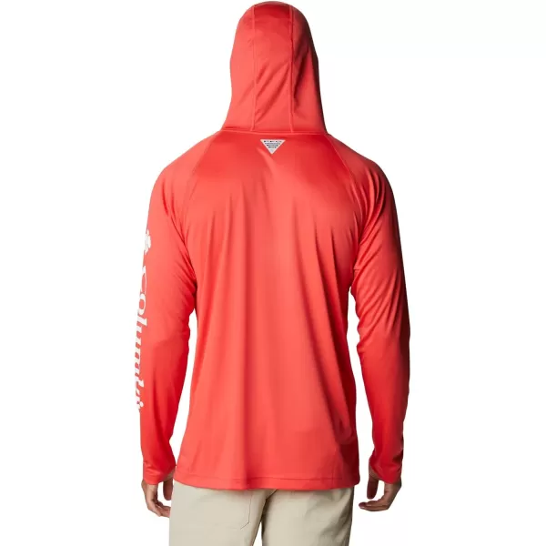 Columbia Mens Terminal Tackle HoodieRed HibiscusWhite Logo