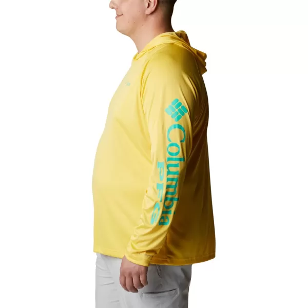 Columbia Mens Terminal Tackle HoodieSun GlowElectric Turquoise Logo