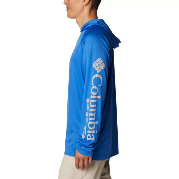 Columbia Mens Terminal Tackle HoodieVivid BlueCool Grey Logo