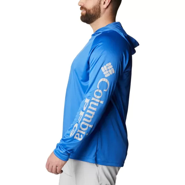 Columbia Mens Terminal Tackle HoodieVivid BlueCool Grey Logo