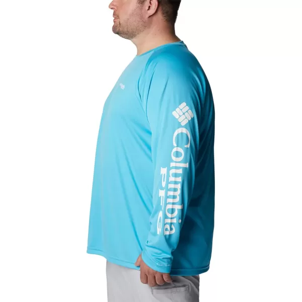 Columbia Mens Terminal Tackle Long Sleeve Shirt Wicking MaterialAtollWhite Logo