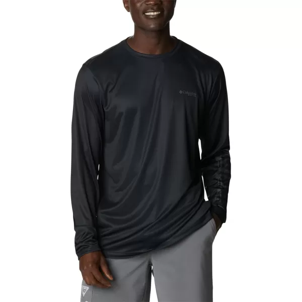 Columbia Mens Terminal Tackle Long Sleeve Shirt Wicking MaterialBlackBlack Pfg Camo