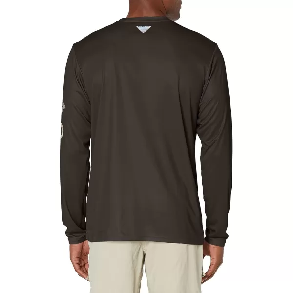 Columbia Mens Terminal Tackle Long Sleeve Shirt Wicking MaterialBlackBlack Realtree Mako