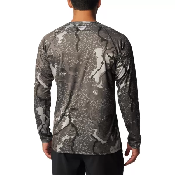 Columbia Mens Terminal Tackle Long Sleeve Shirt Wicking MaterialBlackRealtree Rift